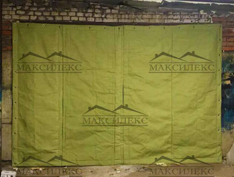 Брезентовая штора в гараж утепленная (ОП) 3,2х2,5 м, люверсы по одной стороне 3.2м с шагом 0.3м