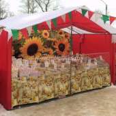 Торговая палатка «Домик» 3x3 м (каркас 20x20 мм) красный-белый